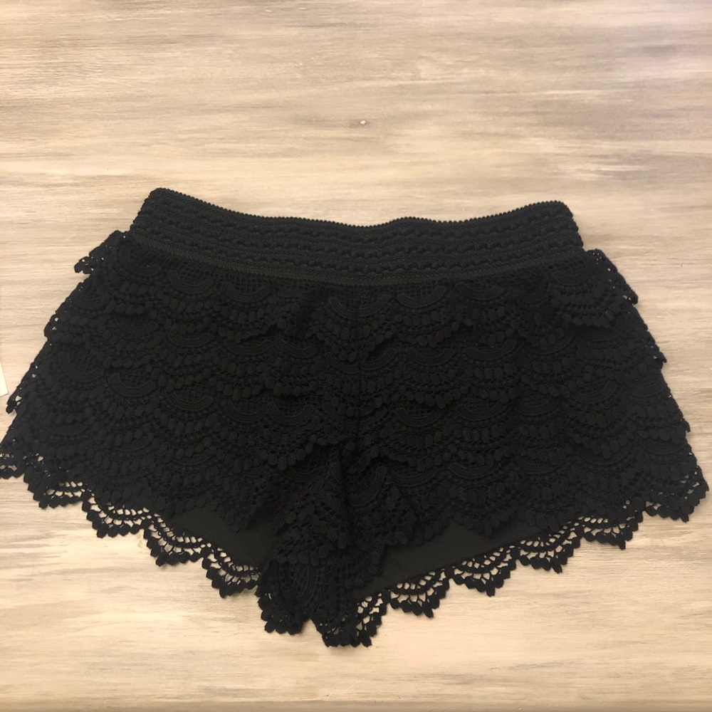 Black lace shorts